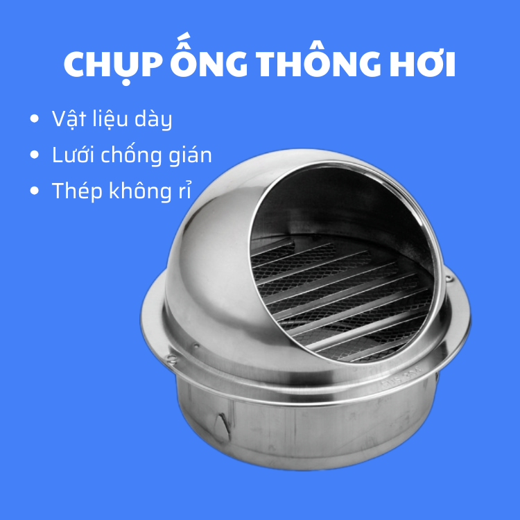 nắp chụp hút mùi bếp inox 304 chống mưa tạt